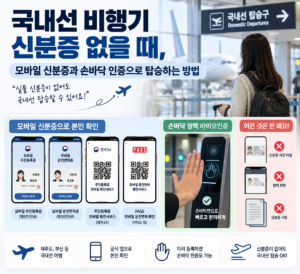 국내선 비행기 신분증 없을 때, 모바일 신분증과 손바닥 인증으로 탑승